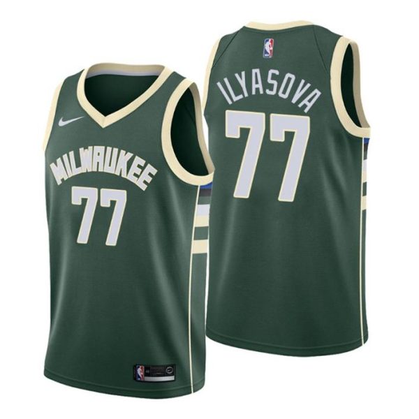 Men Milwaukee Bucks Trikot #77 Ersan Ilyasova Icon Edition Grün Swingman