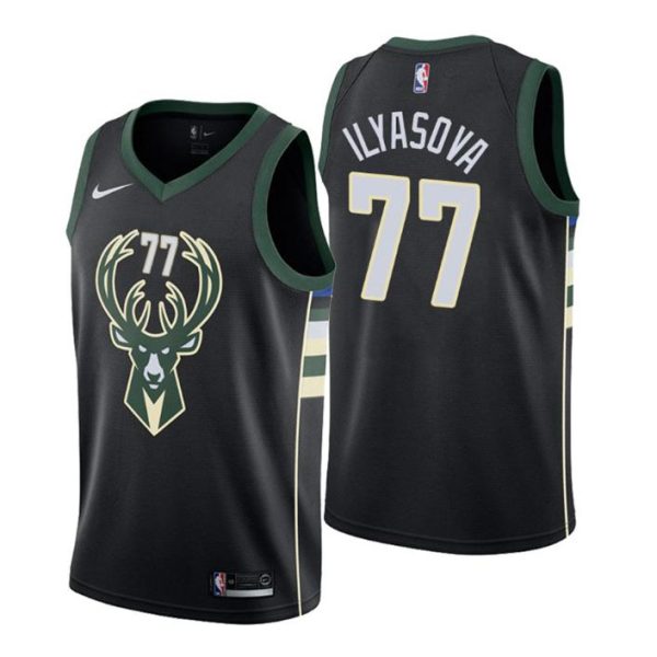 Men Milwaukee Bucks Trikot #77 Ersan Ilyasova Statement Schwarz Swingman