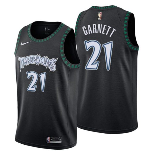 Men Minnesota Timberwolves Trikot #21 Kevin Garnett Classic Edition Schwarz Swingman