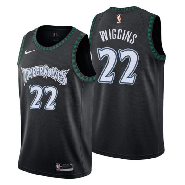 Men Minnesota Timberwolves Trikot #22 Andrew Wiggins Classic Edition Schwarz Swingman