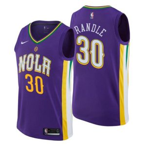 Men New Orleans Pelicans Trikot #30 Julius Randle City Edition Lila Swingman