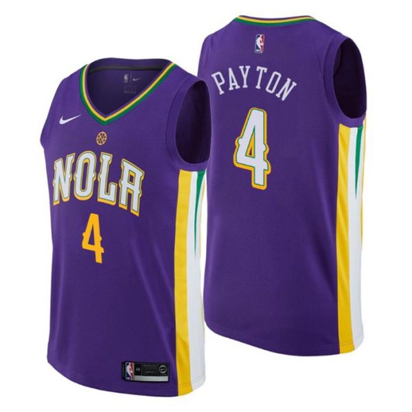 Men New Orleans Pelicans Trikot #4 Elfrid Payton City Edition Lila Swingman