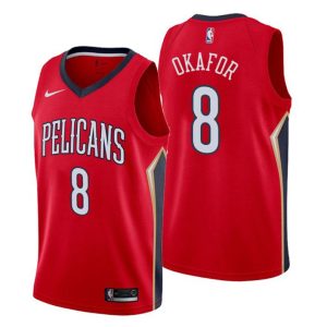 Men New Orleans Pelicans Trikot #8 Jahlil Okafor Statement Rot Swingman