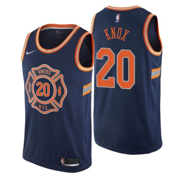 Men New York Knicks Trikot #20 Kevin Knox City Edition Navy Swingman