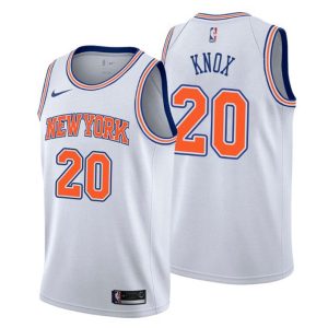 Men New York Knicks Trikot #20 Kevin Knox Statement Weiß Swingman