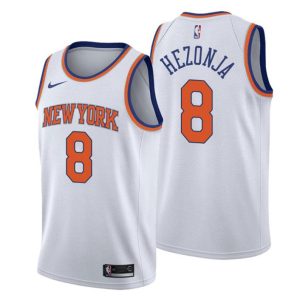 Men New York Knicks Trikot #8 Mario Hezonja Association Weiß Swingman
