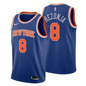 Men New York Knicks Trikot #8 Mario Hezonja Icon Edition Blau Swingman