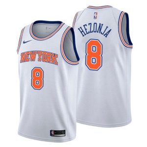 Men New York Knicks Trikot #8 Mario Hezonja Statement Weiß Swingman