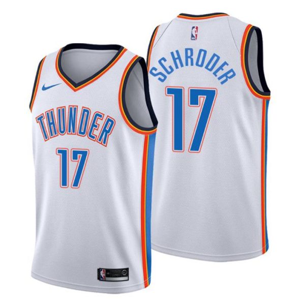 Men Oklahoma City Thunder Trikot #17 Dennis Schroder Association Weiß Swingman