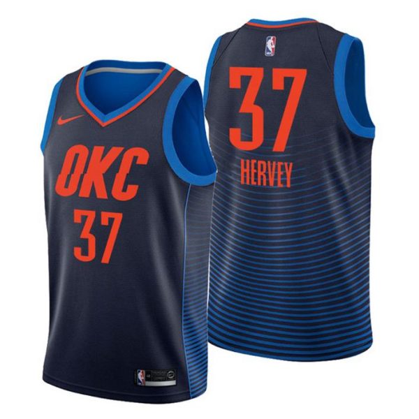 Men Oklahoma City Thunder Trikot #37 Kevin Hervey Statement Navy Swingman