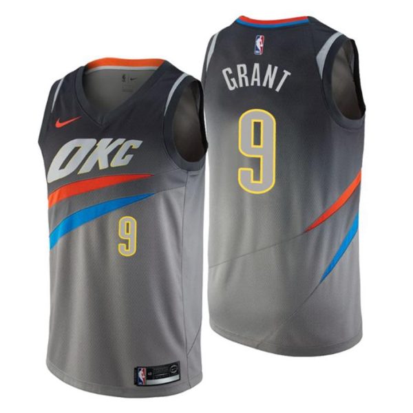 Men Oklahoma City Thunder Trikot #9 Jerami Grant City Edition Grau Swingman