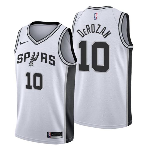 Men San Antonio Spurs Trikot #10 DeMar DeRozan Association Weiß Swingman