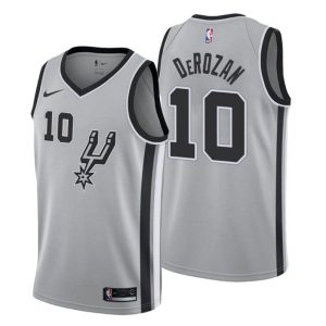 Men San Antonio Spurs Trikot #10 DeMar DeRozan Statement Grau Swingman