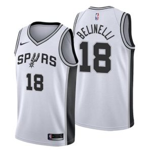 Men San Antonio Spurs Trikot #18 Marco Belinelli Association Weiß Swingman