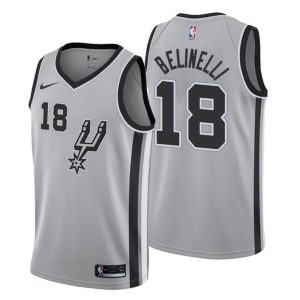 Men San Antonio Spurs Trikot #18 Marco Belinelli Statement Grau Swingman