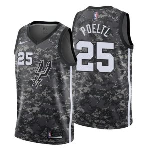 Men San Antonio Spurs Trikot #25 Jakob Poeltl City Edition Camo Swingman