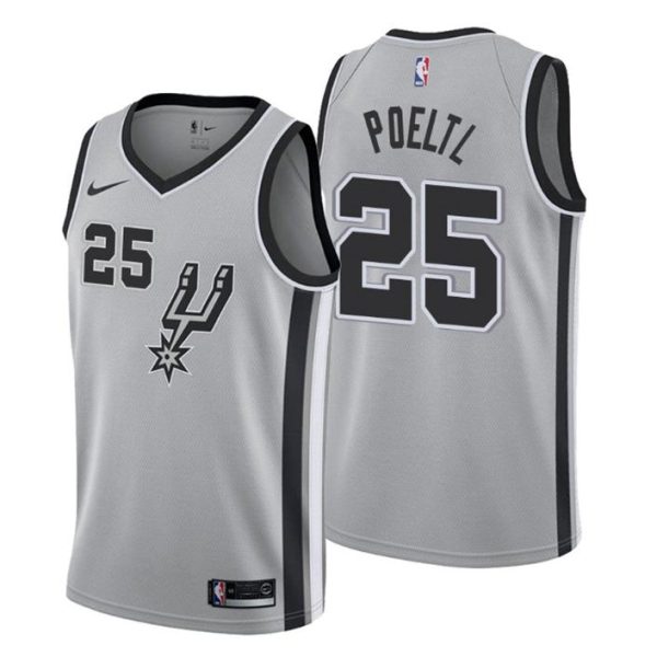 Men San Antonio Spurs Trikot #25 Jakob Poeltl Statement Grau Swingman