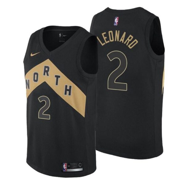 Men Toronto Raptors Trikot #2 Kawhi Leonard City Edition Schwarz Swingman