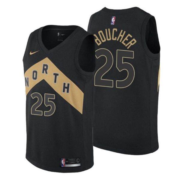 Men Toronto Raptors Trikot #25 Chris Boucher City Edition Schwarz Swingman