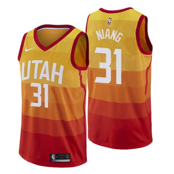 Men Utah Jazz Trikot #31 Georges Niang City Edition Rot Swingman