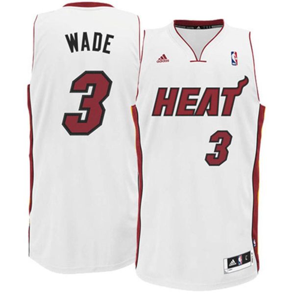 Miami Heat Trikot #3 Dwyane Wade Revolution 30 Swingman Weiß