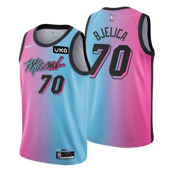 Miami Heat Trikot City Edition #70 Nemanja Bjelica Blau Rosa