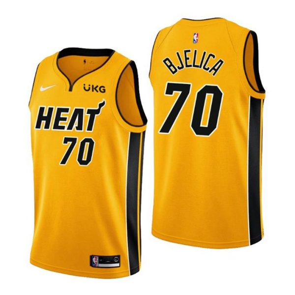 Miami Heat Trikot Earned Edition #70 Nemanja Bjelica Gold