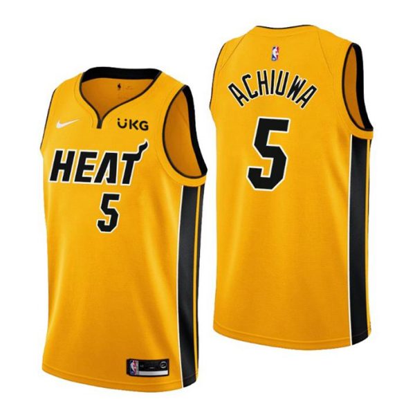 Miami Heat Trikot NO. 5 Precious Achiuwa Earned Edition Gold