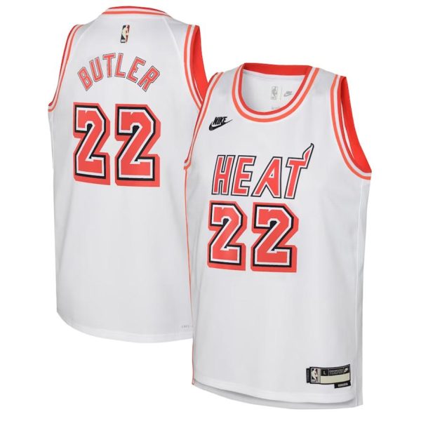 Miami Heat Trikot Nike Classic Edition Swingman – Benutzerdefinierte – Weiß – Jimmy Butler – Kinder