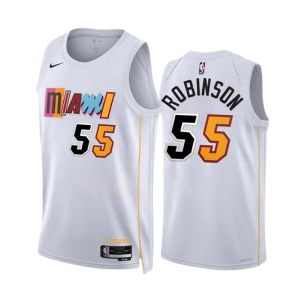 Miami Heat Trikot Nike Duncan Robinson 55 Weiß Version City Edition 2022-23 Swingman Herren