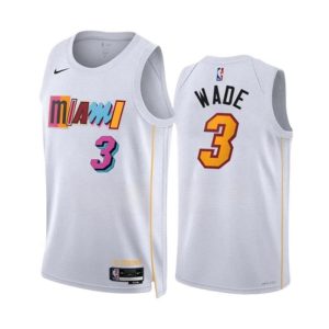 Miami Heat Trikot Nike Dwyane Wade 3 Weiß Version City Edition 2022-23 Swingman Herren