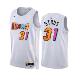 Miami Heat Trikot Nike Max Strus 31 Weiß Version City Edition 2022-23 Swingman Herren