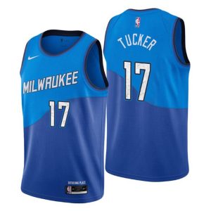 Milwaukee Bucks Trikot #17 P.J. Tucker Swingman Blau City Edition 2021