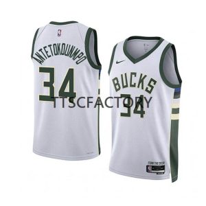 Milwaukee Bucks Trikot Giannis Antetokounmpo 34 Nike 2022-23 Association Edition Weiß Herren Swingman