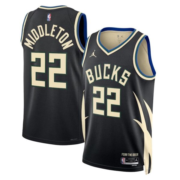 Milwaukee Bucks Trikot Jordan Statement Edition Swingman – Schwarz – Khris Middleton