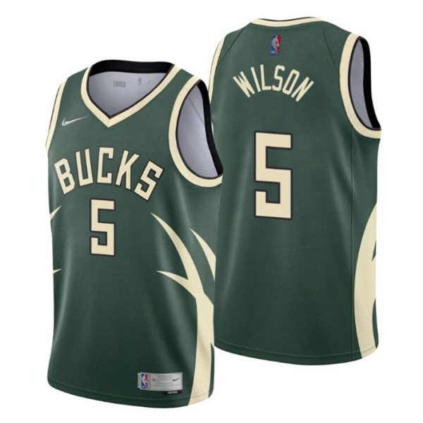 Milwaukee Bucks Trikot NO. 5 D. J. Wilson Earned Edition Hunter Grün