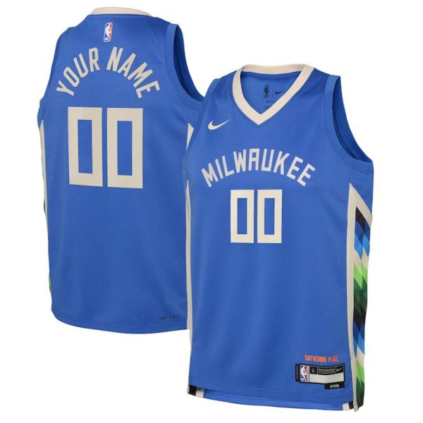 Milwaukee Bucks Trikot Nike City Edition Swingman 2022-23 – Benutzerdefinierte – Kinder