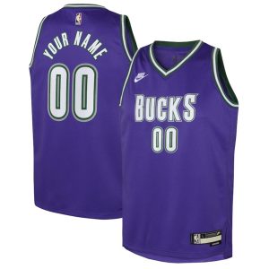 Milwaukee Bucks Trikot Nike Classic Edition Swingman – Benutzerdefinierte – Field LilaWhite – Kinder