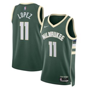 Milwaukee Bucks Trikot Nike Icon Edition Swingman – Grün – Brook Lopez