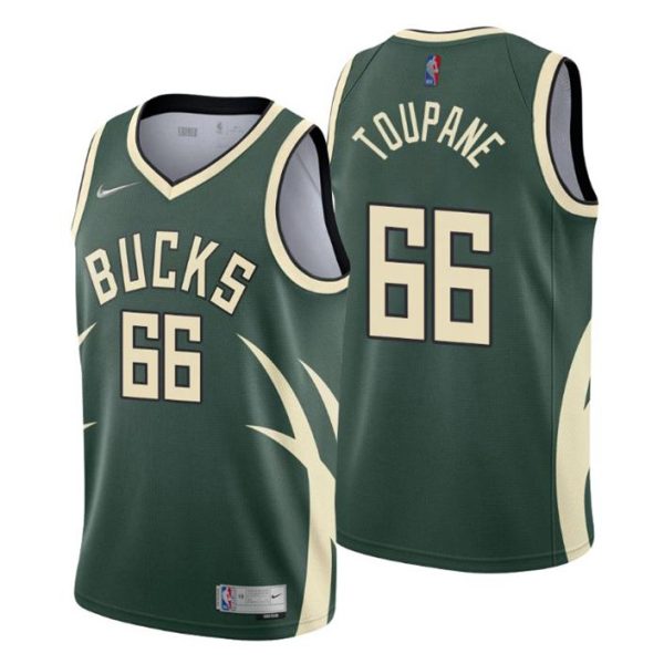 Milwaukee Bucks Trikot No. 66 Axel Toupane Grün Swingman Earned Edition