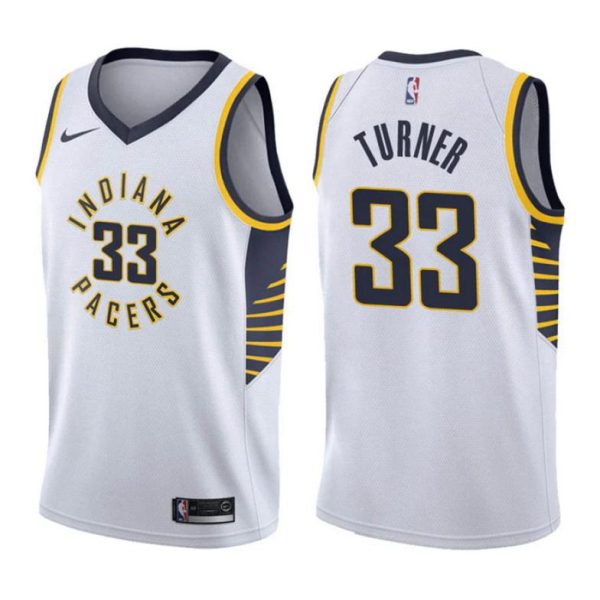 Myles Turner 33 Weiß Version Indiana Pacers Trikot Nike Association Edition 2022-23 Swingman Herren