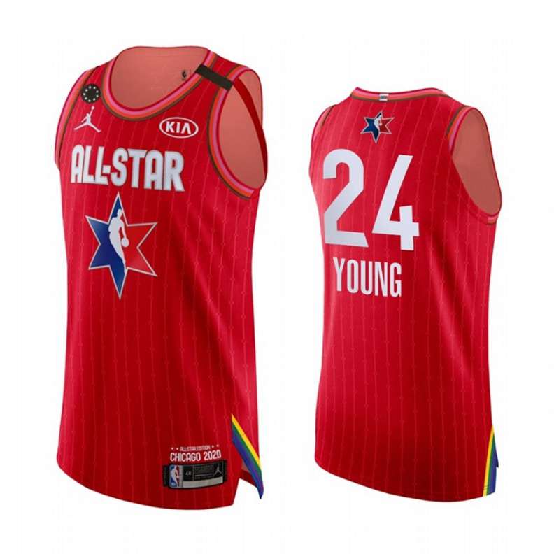 NBA Atlanta Hawks Trikot Trae Young 24 2020 All-Star Trikot Jordan Brand Kobe Forever Rot Swingman – Herren