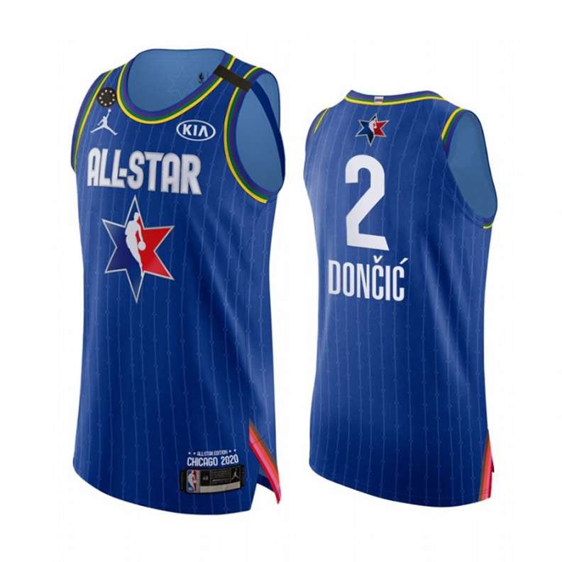 NBA Dallas Mavericks Trikot Luka Doncic 2 2020 All-Star Trikot Jordan Brand Kobe Forever Blau Swingman – Herren