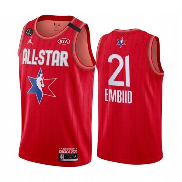 NBA Philadelphia 76ers Trikot Joel Embiid 21 2020 All-Star Trikot Jordan Brand Rot Swingman – Herren