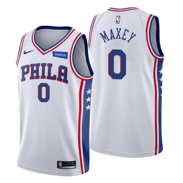 NO. 0 Tyrese Maxey Philadelphia 76ers Trikot Swingman Weiß Association Edition