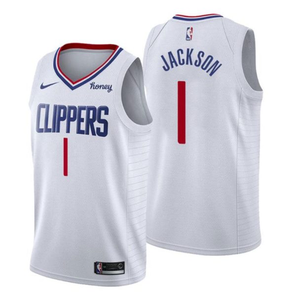 NO. 1 Reggie Jackson Los Angeles Clippers Trikot Swingman Weiß Association Edition