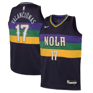 New Orleans Pelicans Trikot Nike City Edition Swingman 22 – Lila – Jonas Valanciunas – Kinder