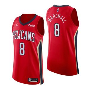 New Orleans Pelicans Trikot No. 8 Naji Marshall Authentic Rot