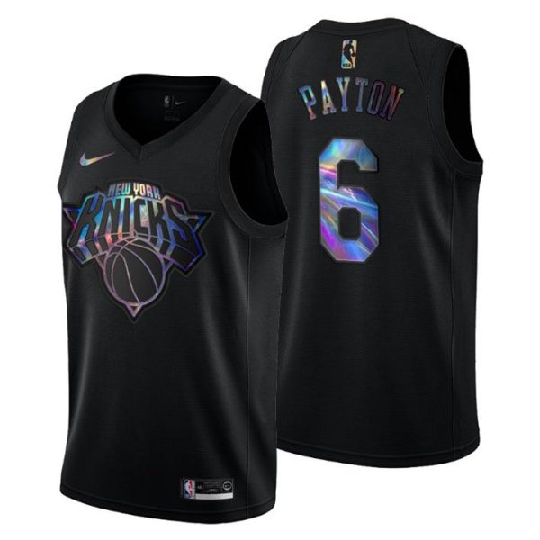 New York Knicks Trikot Elfrid Payton #6 Iridescent Holographic Schwarz