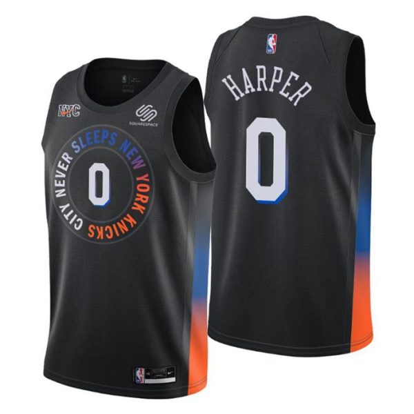 New York Knicks Trikot No. 0 Jared Harper Schwarz Swingman City Edition